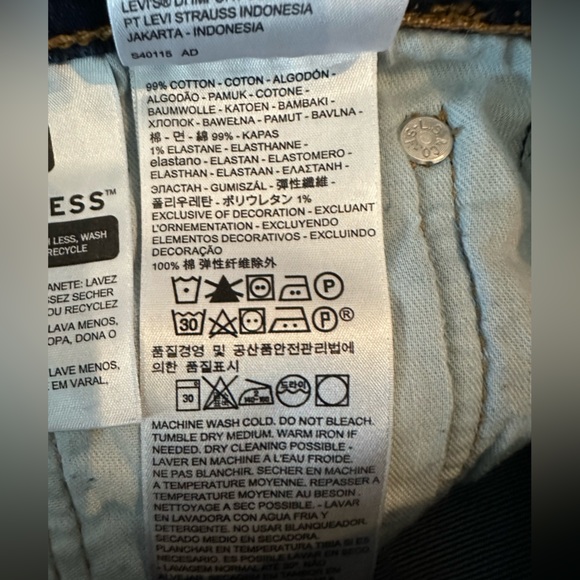 Levi’s 511 Straight Leg Stretch Jeans Dark Wash Distressed Size 32x30 - Picture 5 of 8